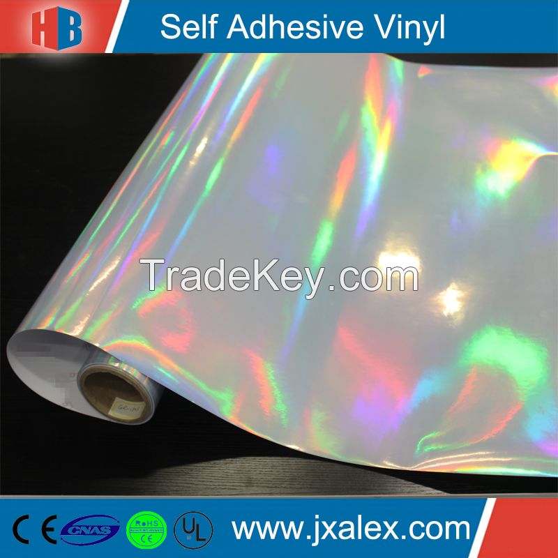 High Quality Solvent Printable Self Adhesive Holographic Film For Deco