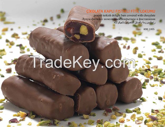 Pistachio Turkish Delight Bars With Chocolate