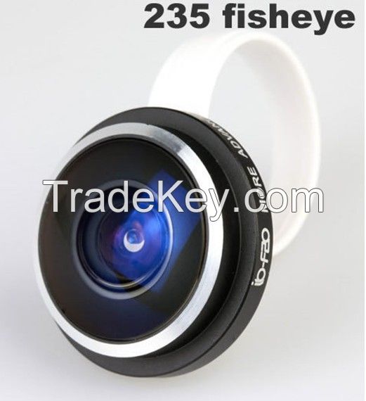 2014 New super 235 degree circle clip fisheye camera lens for smartphones