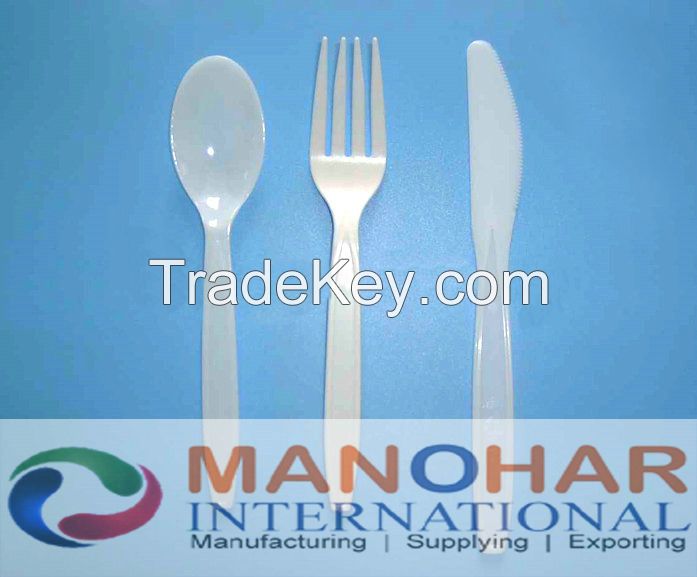 Disposable plastic cutlery , Spoon , fork , knife , Drinking straw