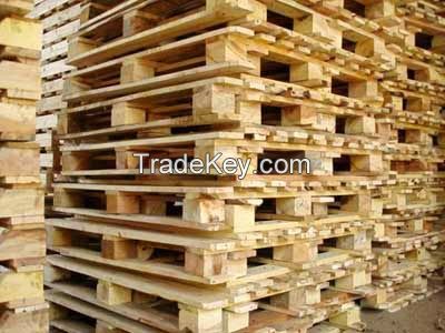 wooden pallets and wooden boxes