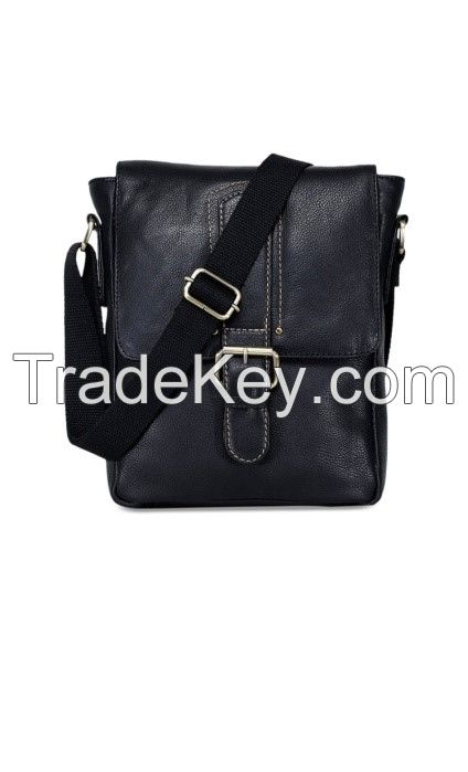 POUCH BAG GENUINE LEATHER BLACK COLOUR