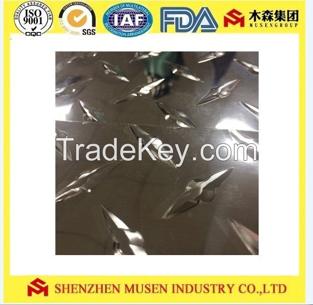 Factory Price of 5 Bars/Diamond Aluminium Checkered Plate for Stairs, Refrigerator, Flooring, Gutter, Vehicle