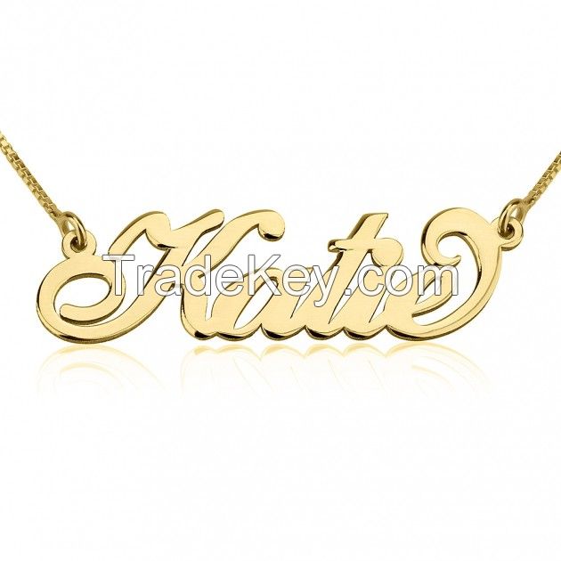 24K Gold Plated Carrie Name Necklace