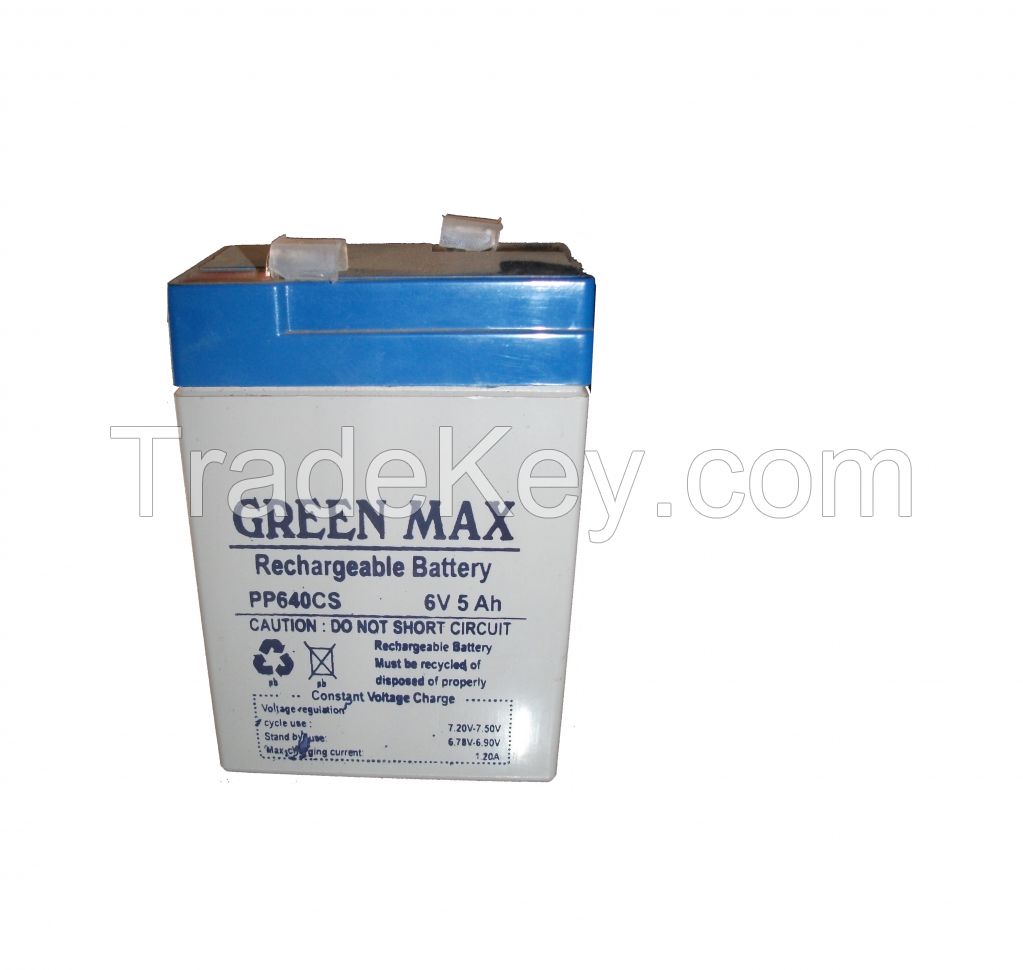 Greenmax sealed lead acid battery 6v 4.5ah for home ups systems