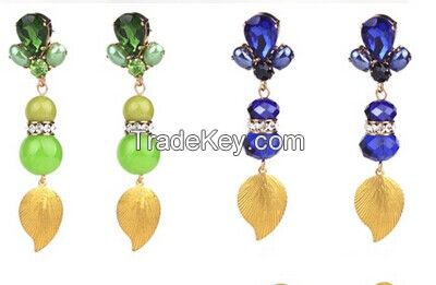 2014latest Fashion Hot Sale New Design Dangle Resin Crystal Earrings F