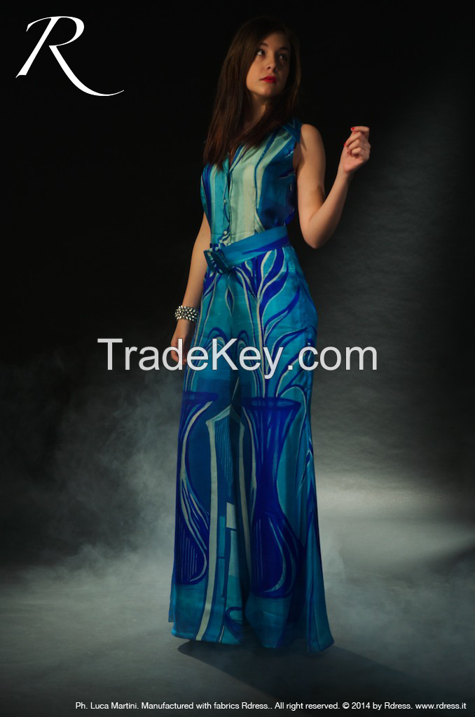 Rdress jumpsuit "Bottles in Blue&Blue"