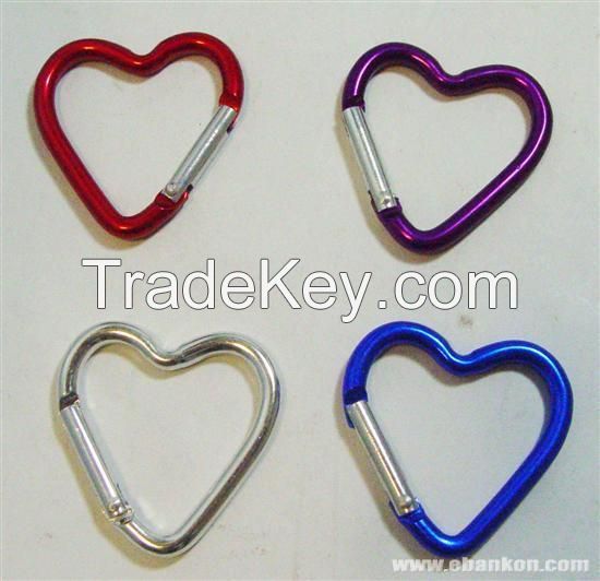 Custom Print Heart Shaped Carabiner In Good Quality