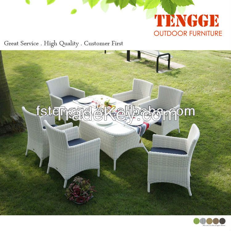 Popular rattan white wedding garden chairs set