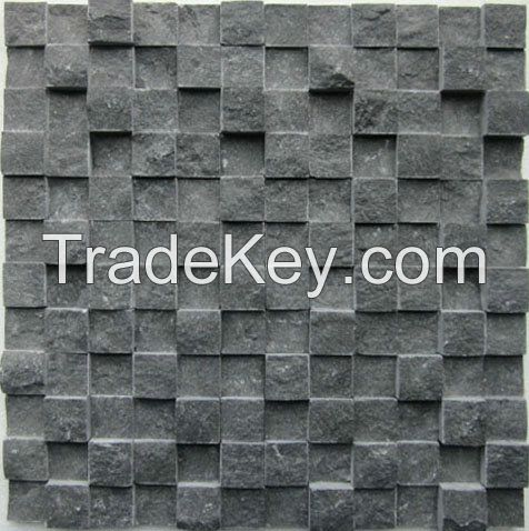 LSN005-3D bluestone mosaic blue limestone mosaic