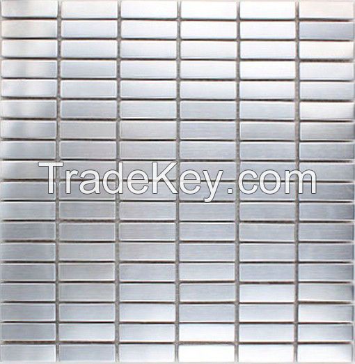 ME007S-2 silver strip stainless steel metal mosaic SSS