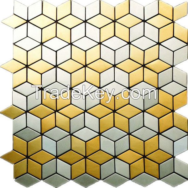 BMX03 Gold Silver Stainless Brushed mosaic