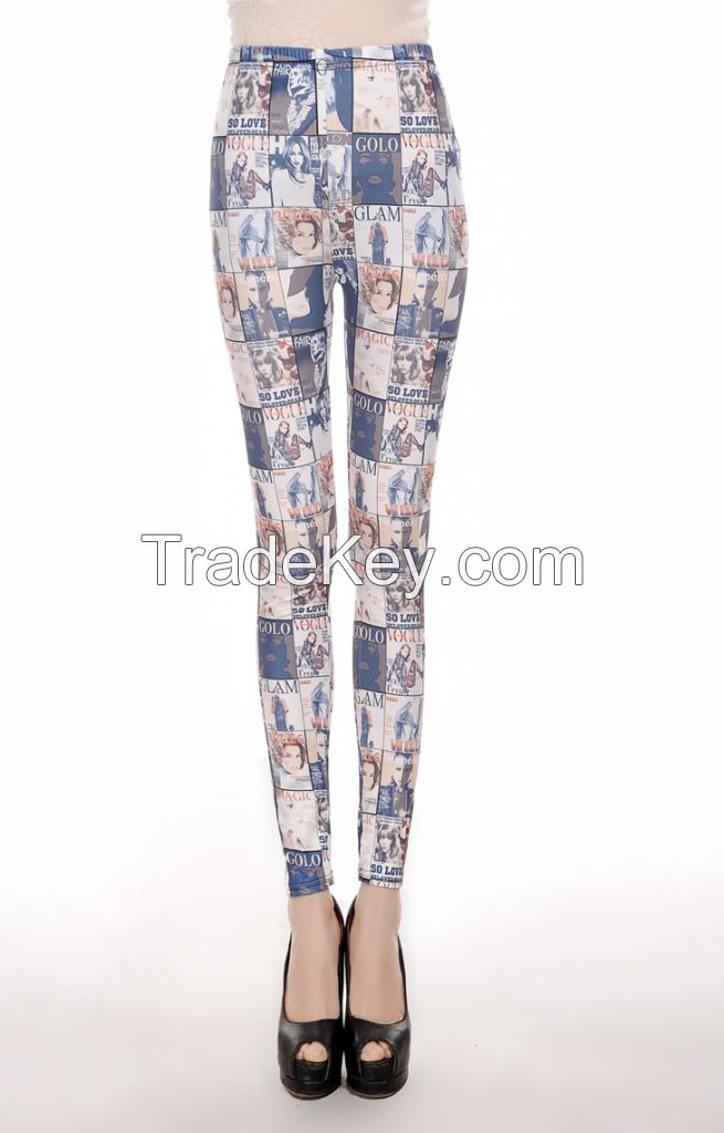 Beauty head pattern printed leggings Wholesale