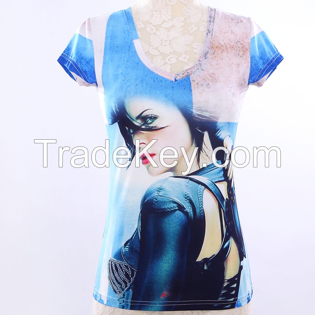 custom t shirt digital printing/3D t shirt/china factory 3D casual app