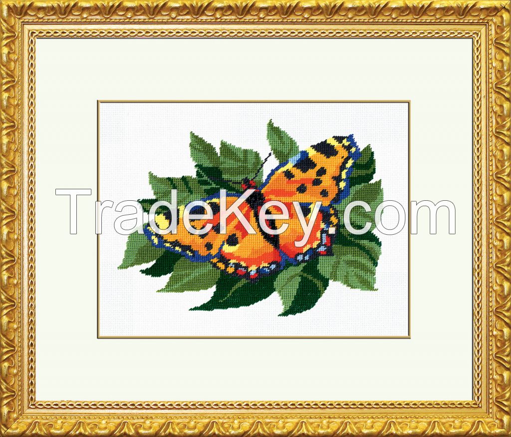 Yellow Butterfly - Counted Cross Stitch Kit with Color Symbolic Scheme