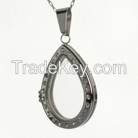 Wholesale living glass lockets with floating charms for necklace