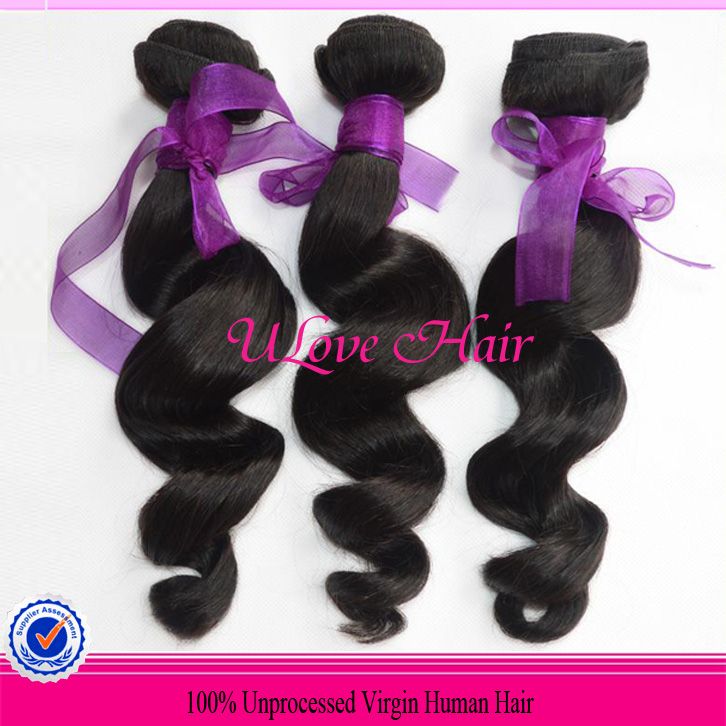 Human hair Brazilian Virgin Hair 6A Grade, Free Ship,Loose Wave Unprocessed weft Queen Luxury Raw Human Hair Extension, 3pcs/lot