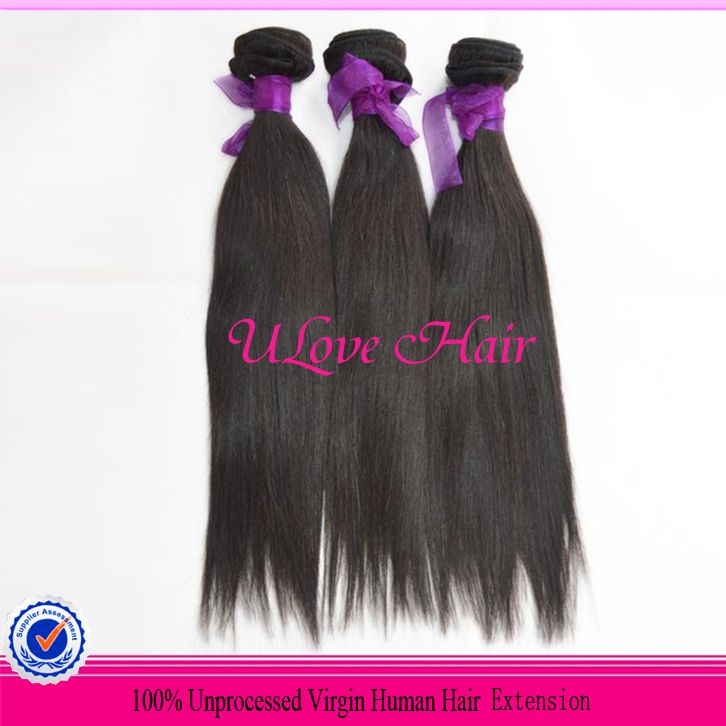 Real human hair,6A Grade Brazilian Virgin Hair Straight 100% Unprocessed Luxury Raw Human Hair Extension, 3pcs/lot free ship