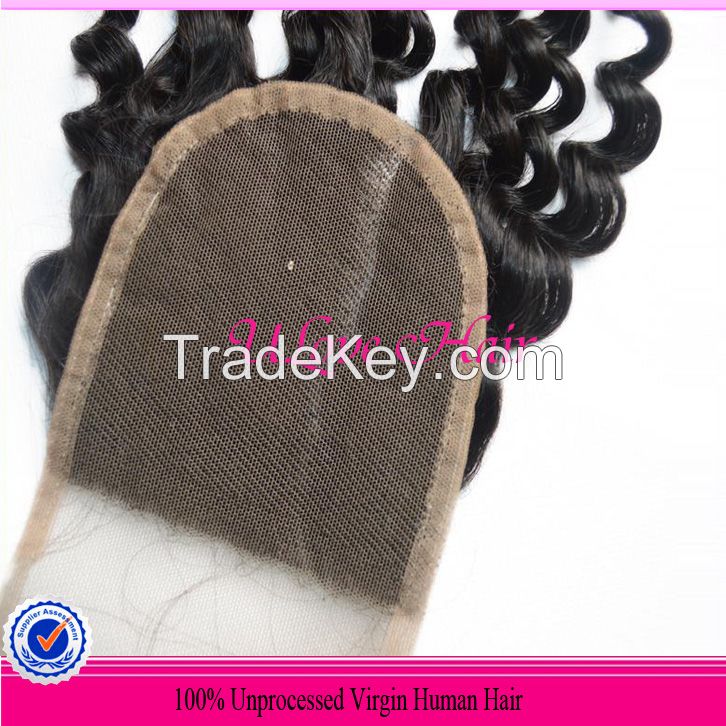 6A bundles Middle part lace closure 4*4 and 3bundles virgin brazilian curly hair extension dyeable DHL free shipping