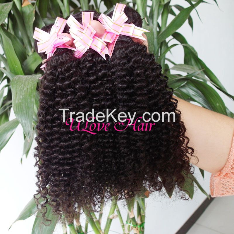 Human hair, brazilian virgin hair, kinky curly, 100% unpcocessed, free shipping