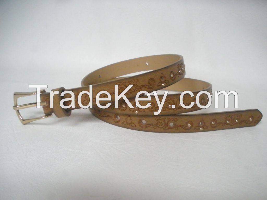 Embossed PU Belt with Rivets