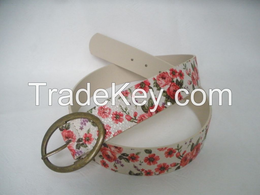 Belt with Flower Pattern