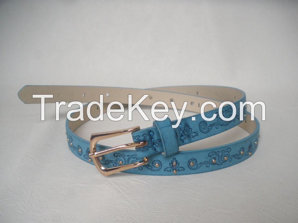 Embossed PU Belt with Rivets