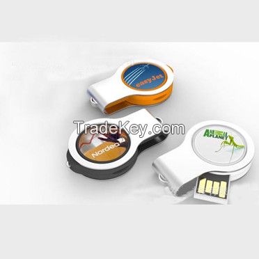 LED Rotating USB Flash Drive Customized Logo 16GB