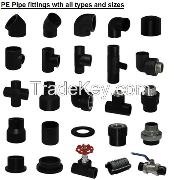 all kinds of PE fitting hdpe fitting China manufacture hdpe pipe fitting for pipe