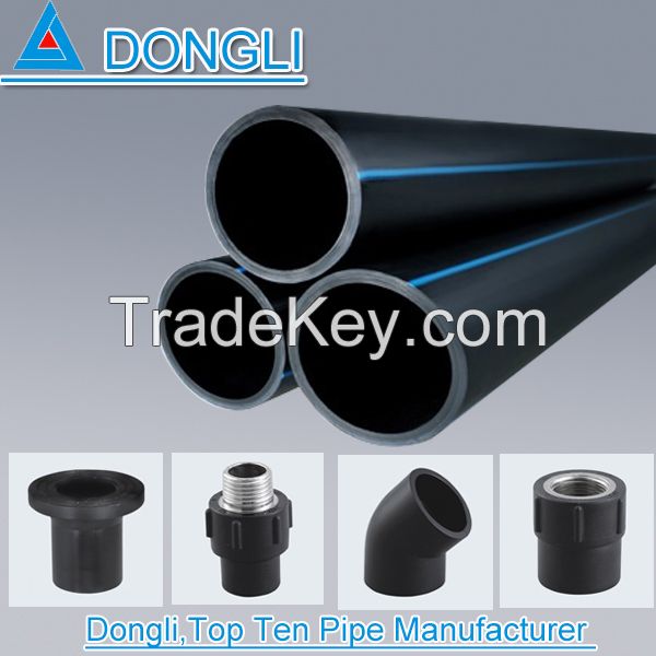 ISO4427 DN1000 PN10 large diameter HDPE pipe for drainage project 