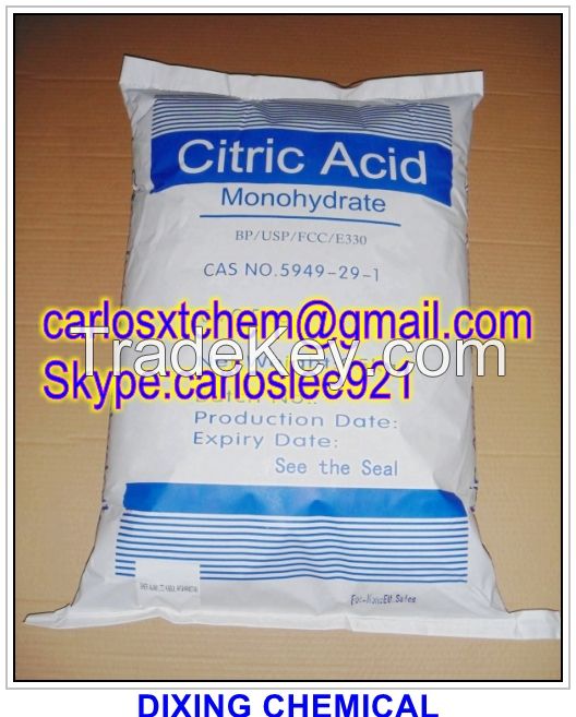 High quality Citric Acid Mono / Anhydrous BP 98