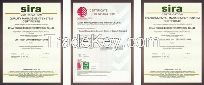 Yinxing impregnated Decorative base paper ND2201-1 with FSC and ISO