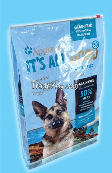 Plastic Slider Pet Food Packaging Bag