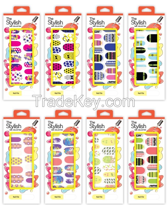 Nail Arts Sticker - Nail Wrap Stickers, Water Decal, deco parts, Full patch, 2D, 3D, Glitter, Buffer, Glue 