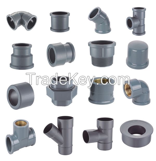factory price grey pvc pipe fittings for water supply