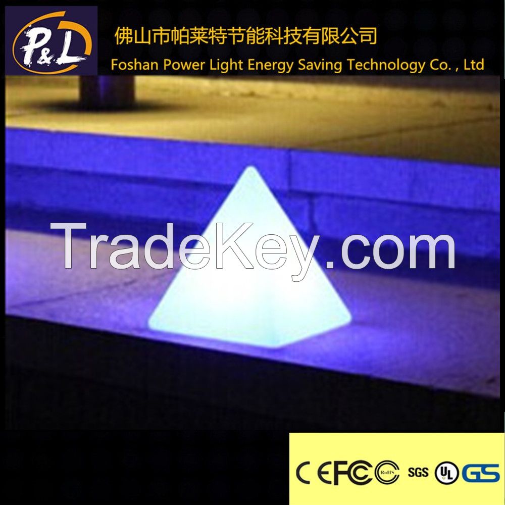 Rechargeable decorative RGB LED pyramid lamp