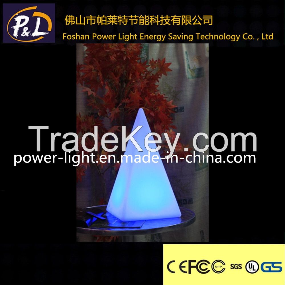 Rechargeable decorative RGB LED pyramid lamp