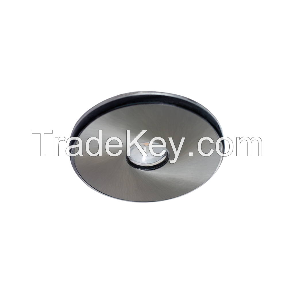 LED surface ceiling down light, matted chrome