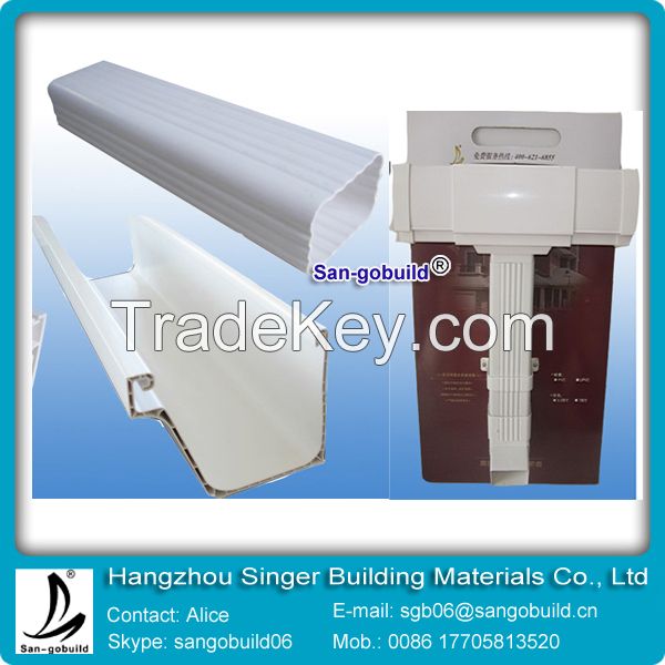 colored 5.2" PVC rain gutter hanger/pvc water systems