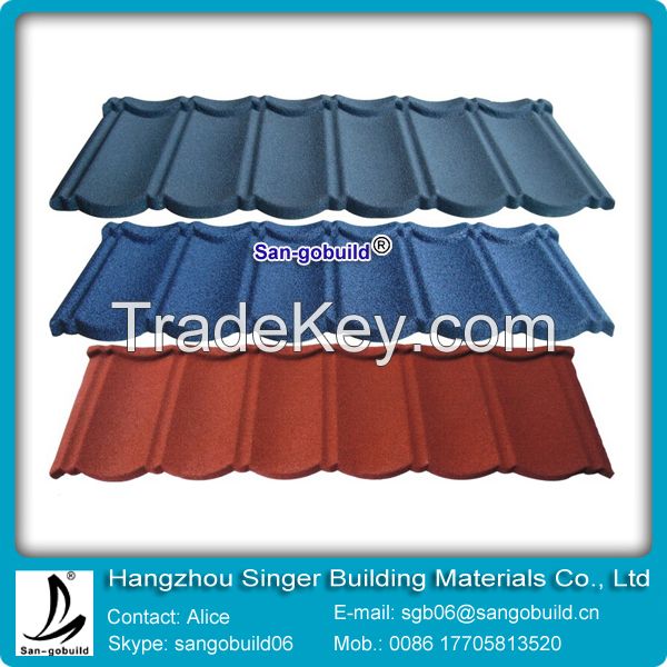 Stone coated metal roof tile for sale
