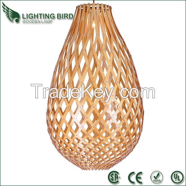 2014 NEW Hot Sale Natural Design tom dixon copper lamp Circular Base Fabric and modern wooden pendant decor with CE&VDE&ROHS&SAA Certificate