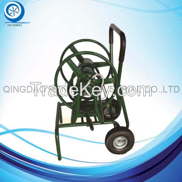2-Wheel Garden Hose Reel Cart with Tools Bucket