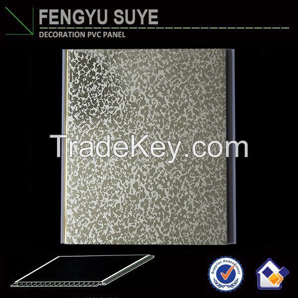 Building Material of Dubai PVC Ceiling Designs 595*595 PVC Wall Panel, Hot Stamping pvc ceiling