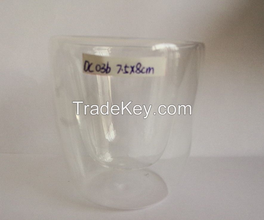 double glass tea cup