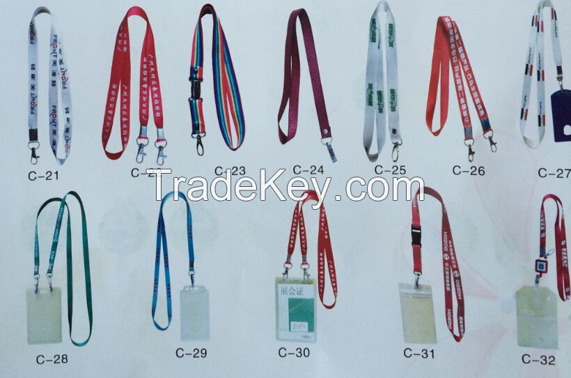 colorful polyester heat transferred lanyards id badge holder