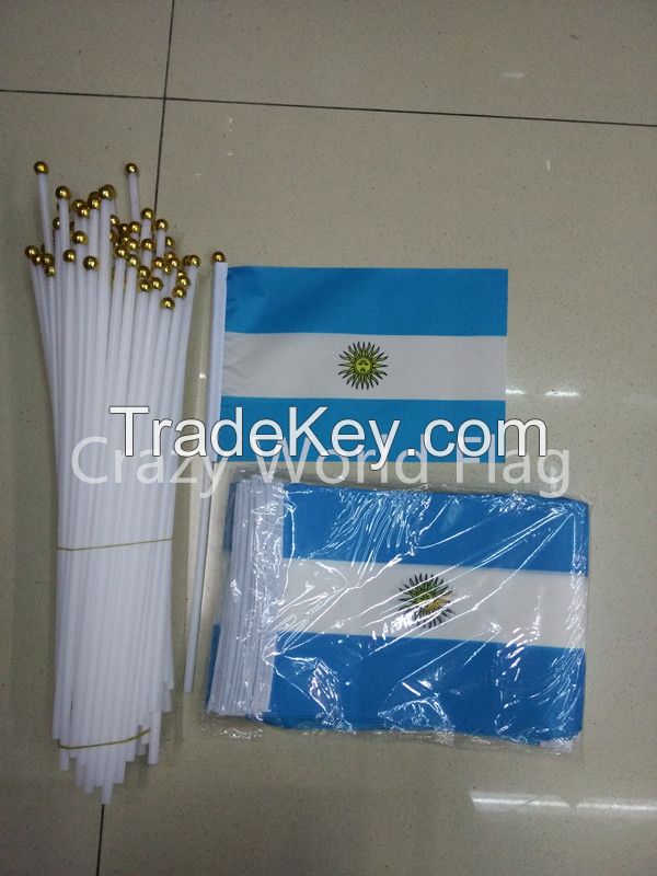 Hand Waving Polyester Flag 14*21cm #8 Argentina National Flag