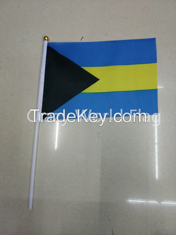 Hand Waving Polyester Flag 14*21cm #8 Bahamas National Flag