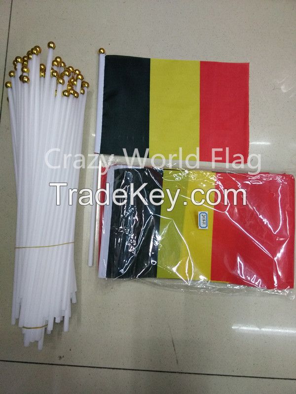 Hand Waving Polyester Flag 14*21cm #8 Belgium National Flag