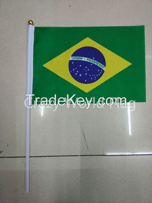 Hand Waving Polyester Flag 14*21cm #8 Brazil National Flag