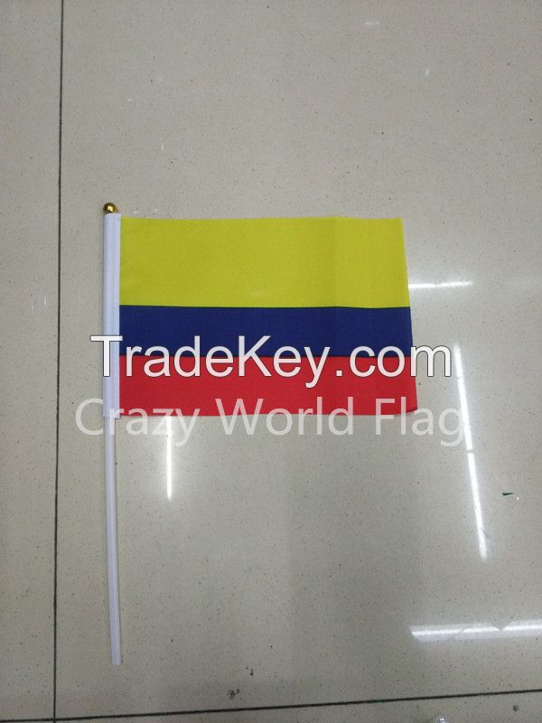 Hand Waving Polyester Flag 14*21cm #8 Colombia National Flag